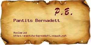 Pantits Bernadett névjegykártya